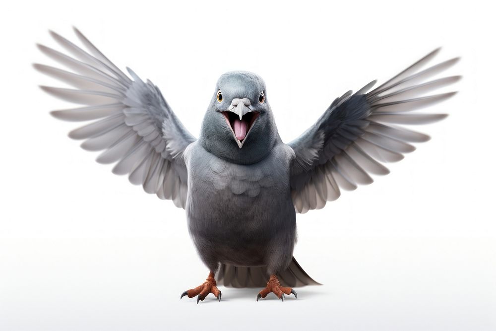 Happy smiling dancing pigeon animal bird dove.