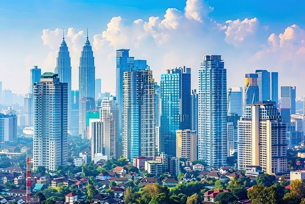 Jakarta downtown skyline building architecture cityscape.