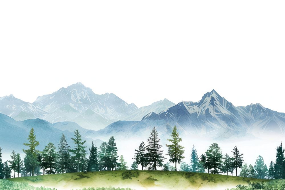 Landscape with trees and mountains landscape vegetation wilderness.