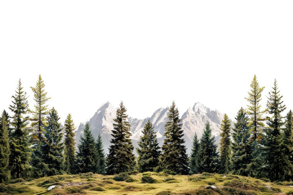 Landscape with trees and mountains landscape vegetation wilderness.