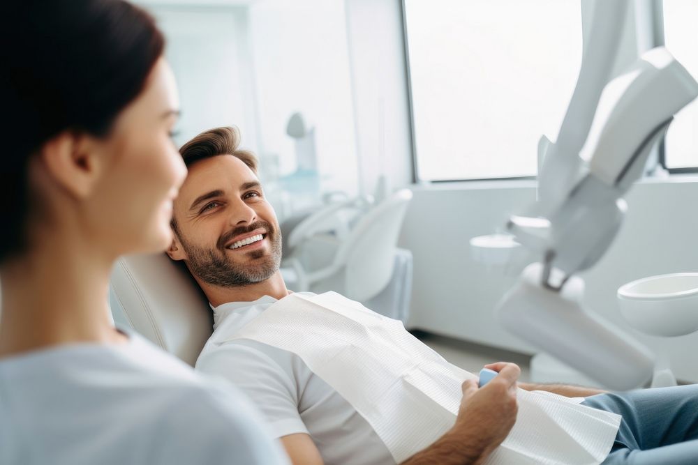 Women smiling while teeth exam dentist person female.