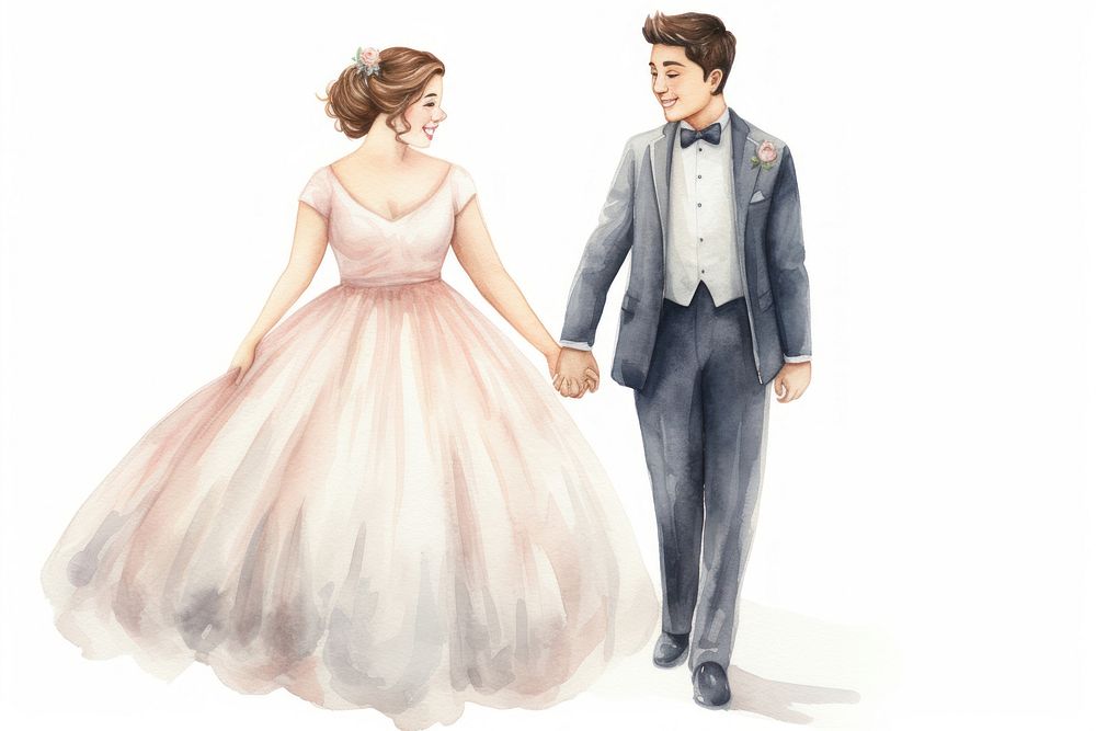 Couple in wedding costome clothing figurine apparel.