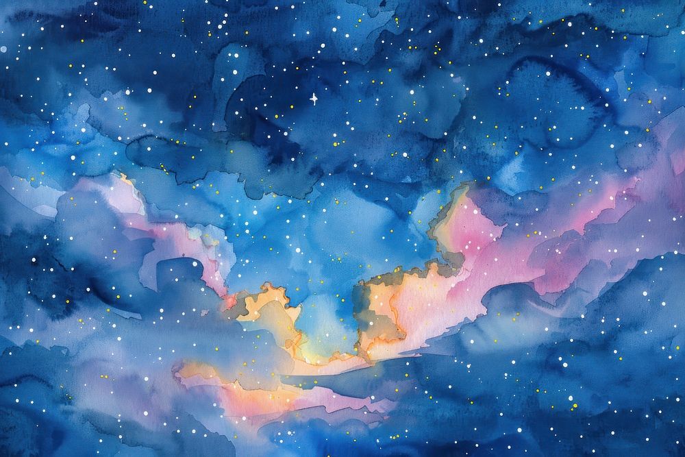 Stars on the sky astronomy painting universe.