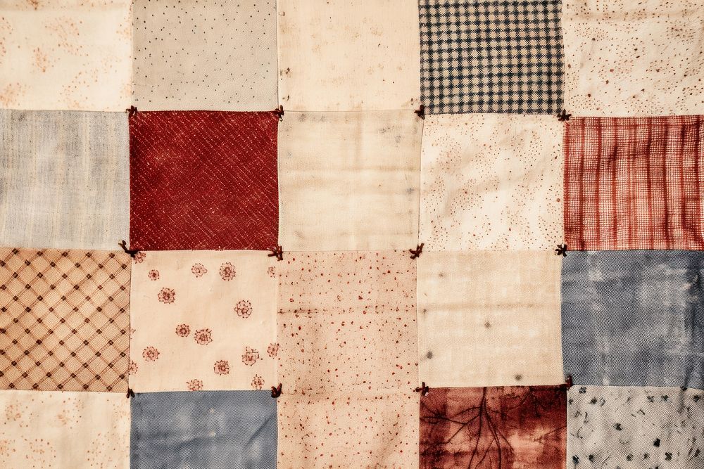 4 patch quilt block pattern patchwork linen home decor.