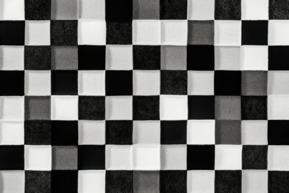 Trendy hipster Black and white pixel seamless block print pattern texture chess floor.