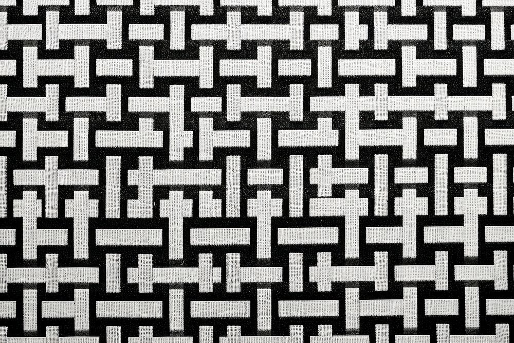Trendy hipster Black and white pixel seamless block print pattern symbol cross home decor.