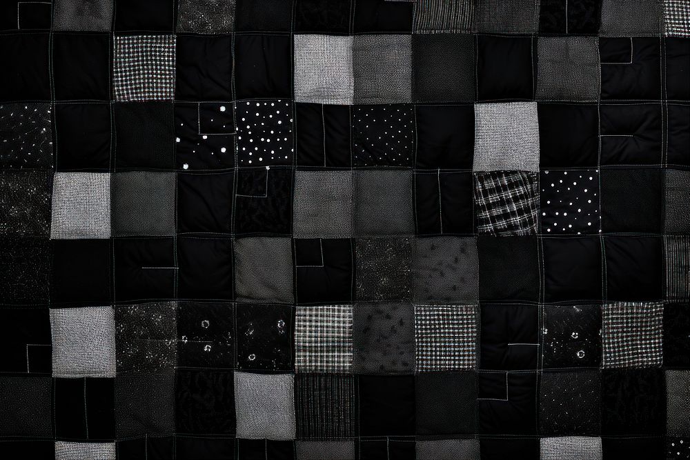 Black mod charms quilt pattern patchwork.