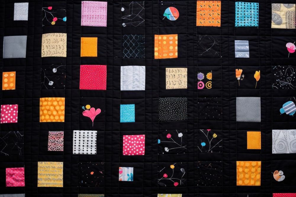 Black mod charms quilt pattern scoreboard patchwork.