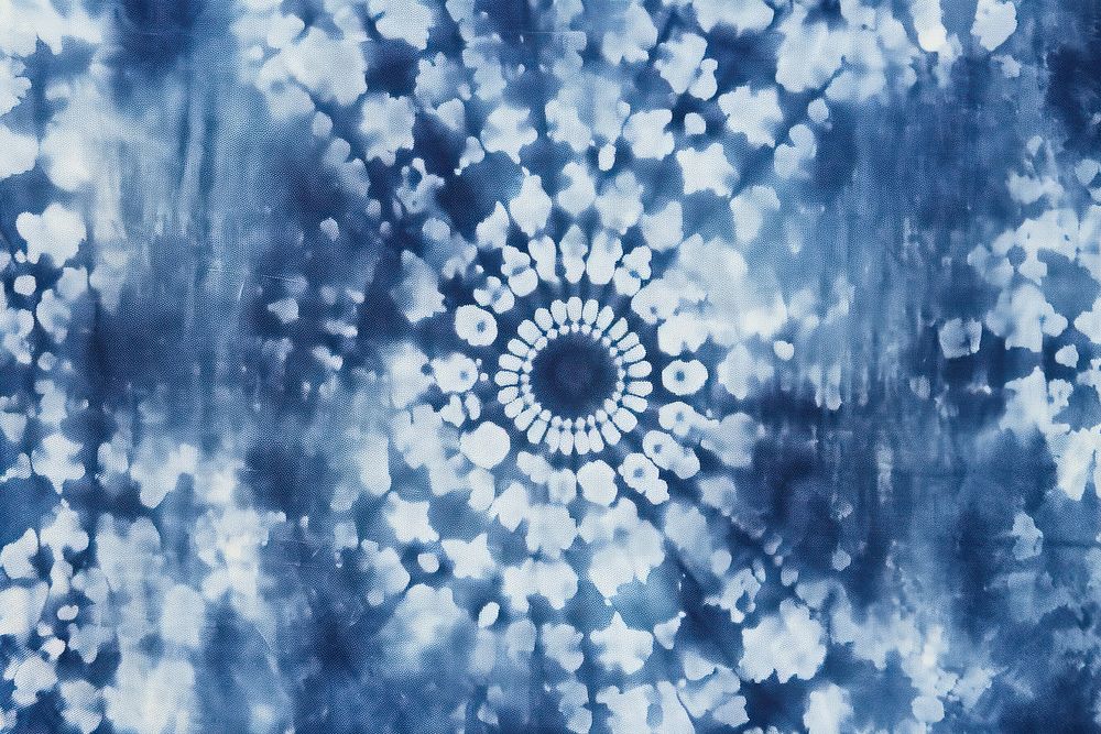 Floral Dot Motif Dyed In Mottled White And Deep Indigo Shades shibori pattern dye accessories accessory.