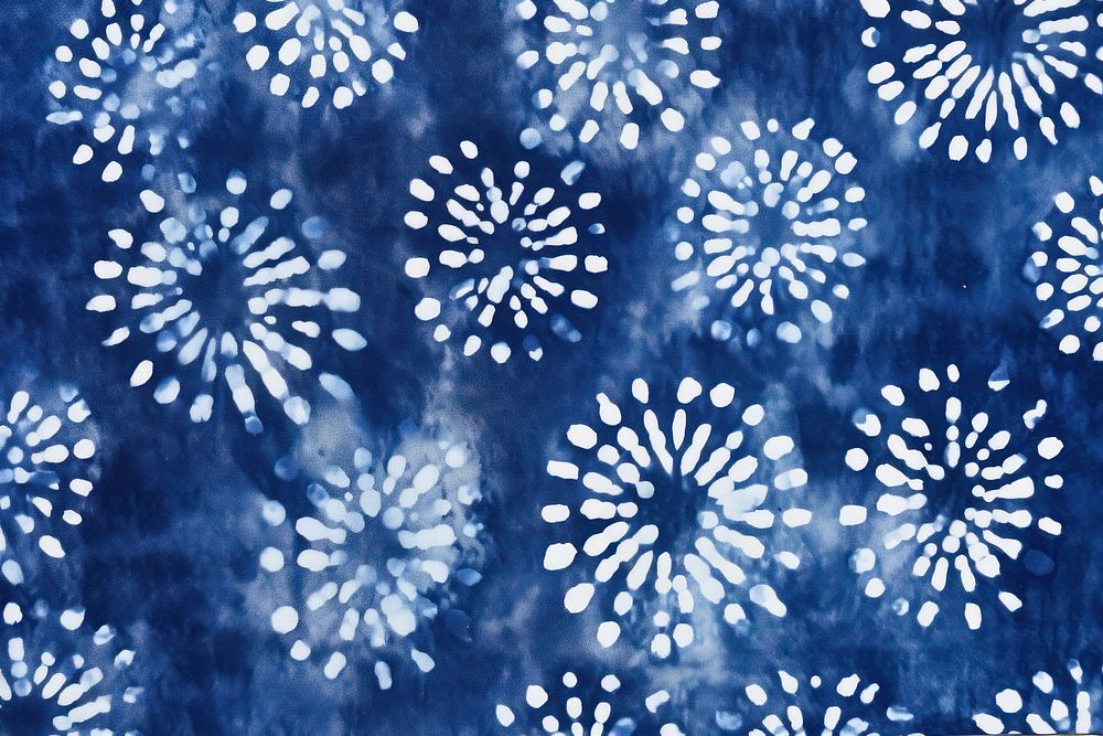 Floral Dot Motif Dyed In Mottled White And Deep Indigo Shades shibori pattern texture accessories snowflake.