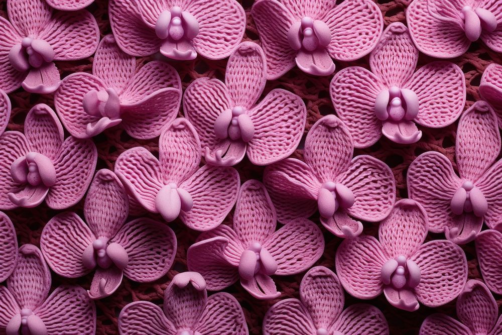 Knit orchid blossom flower purple.
