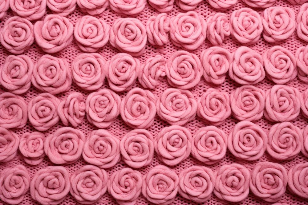 Knit rose color texture blossom dessert.