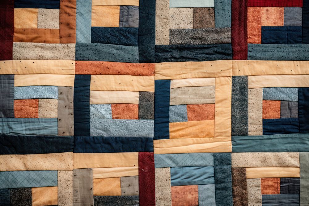Log cabin quilt block pattern furniture patchwork crib.