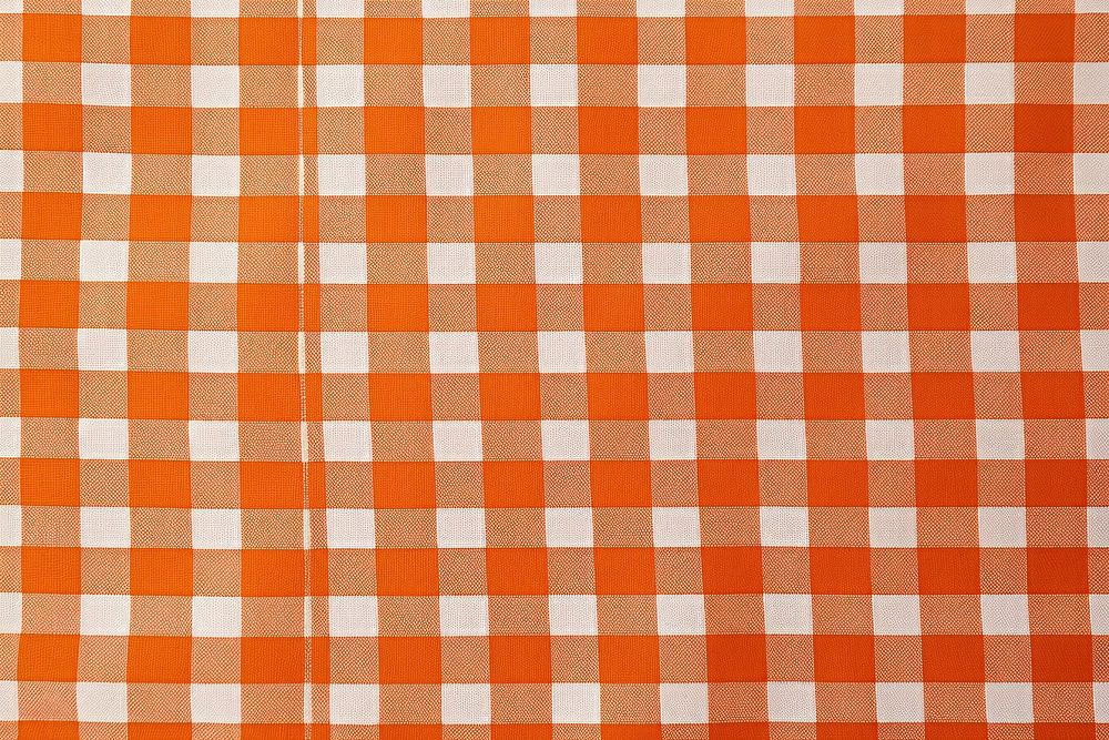Orange gingham pattern tablecloth linen home decor.