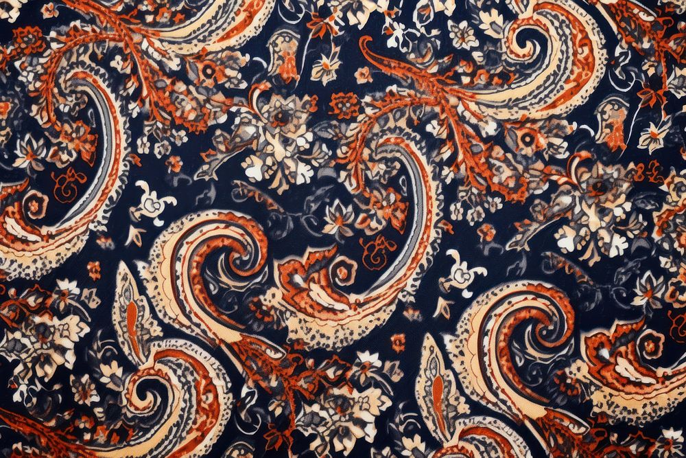 Paisley floral seamless block print pattern in thai style paisley.