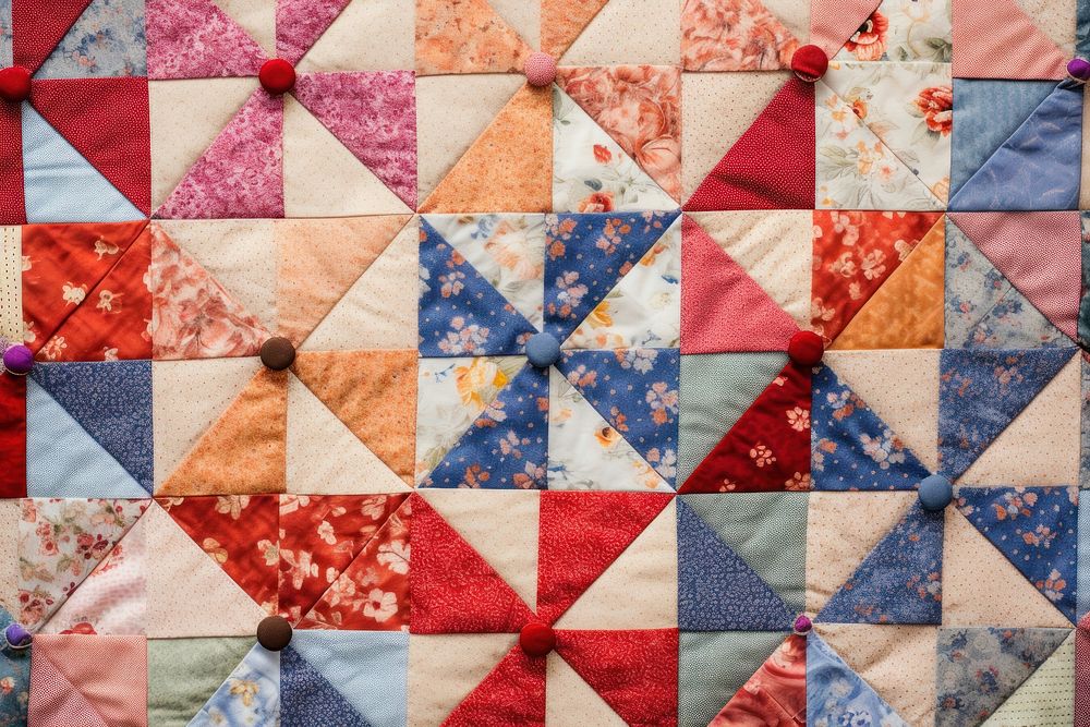 Pinwheel quilt block pattern patchwork.