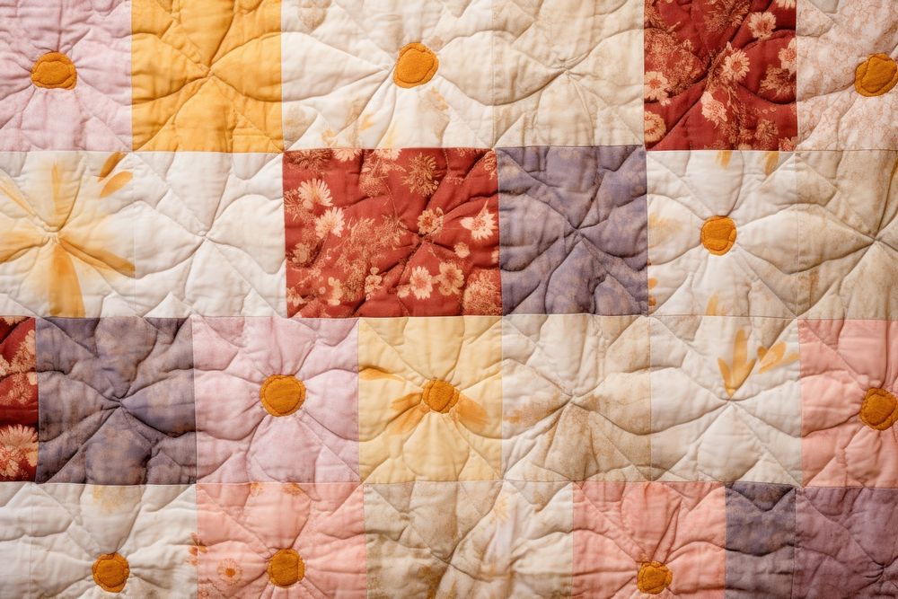 Posies quilt pattern patchwork furniture bed.