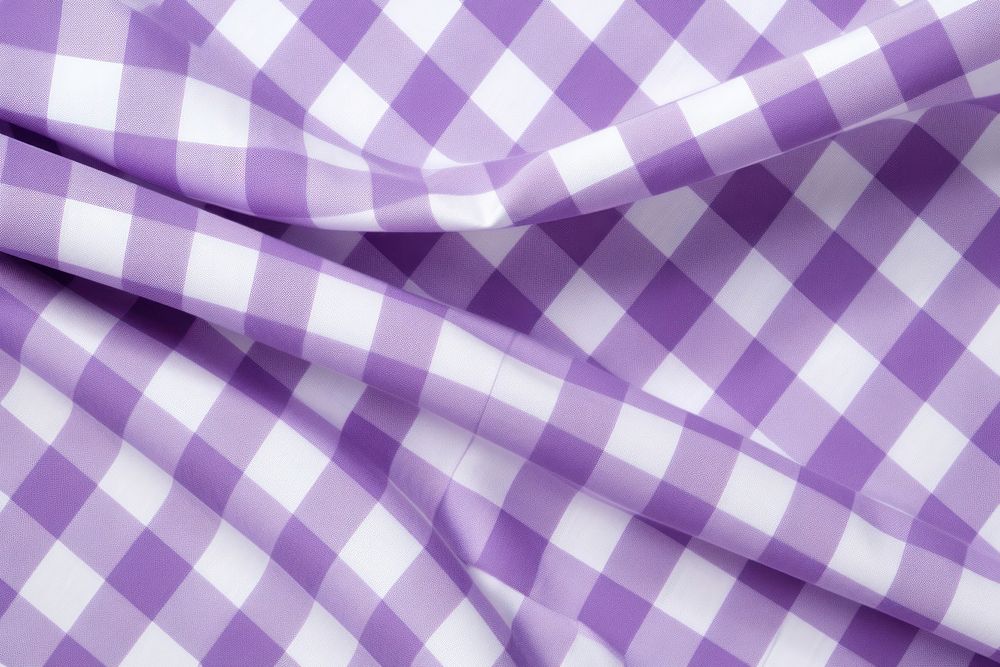 Purple gingham pattern tablecloth.