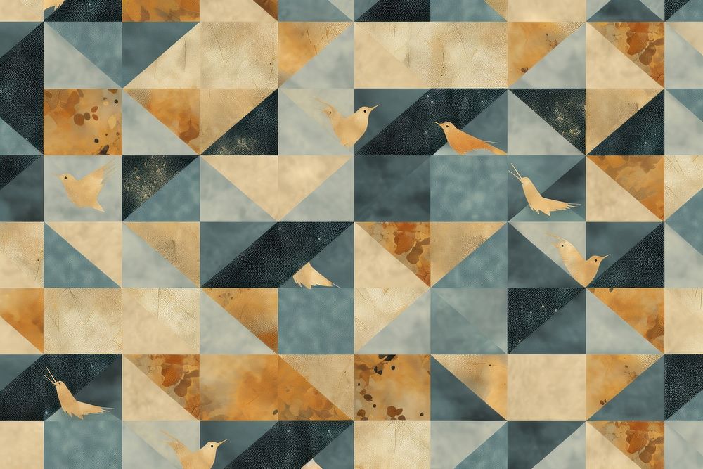 Sparrows quilt block pattern texture flooring indoors.