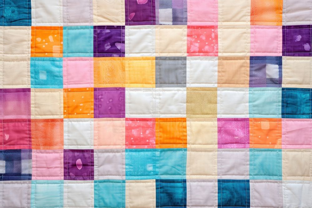 Squares baby quilt pattern patchwork furniture bed.