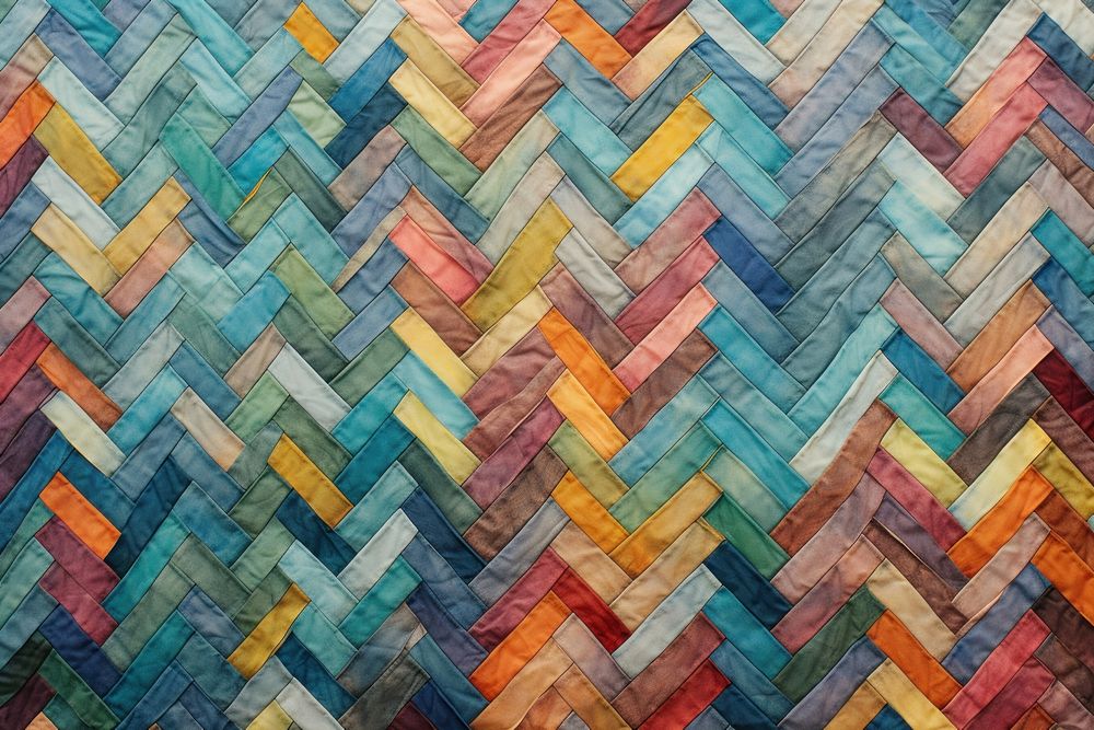 Summertime herringbone quilt pattern weaving person woven.