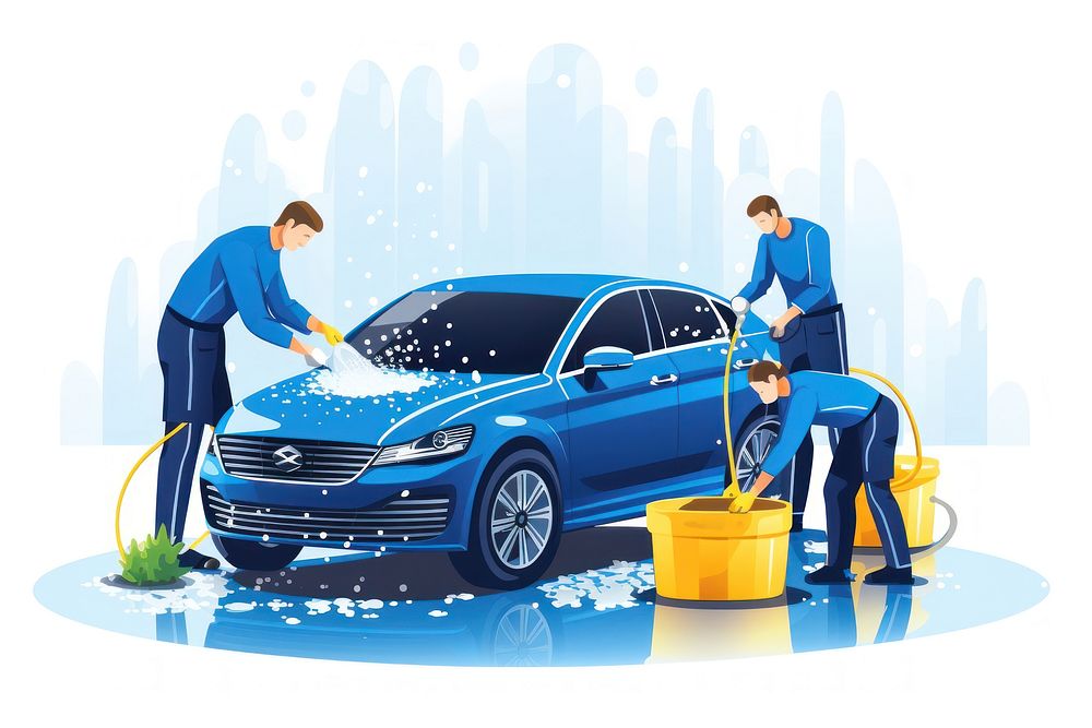Washing a car transportation automobile cleaning.