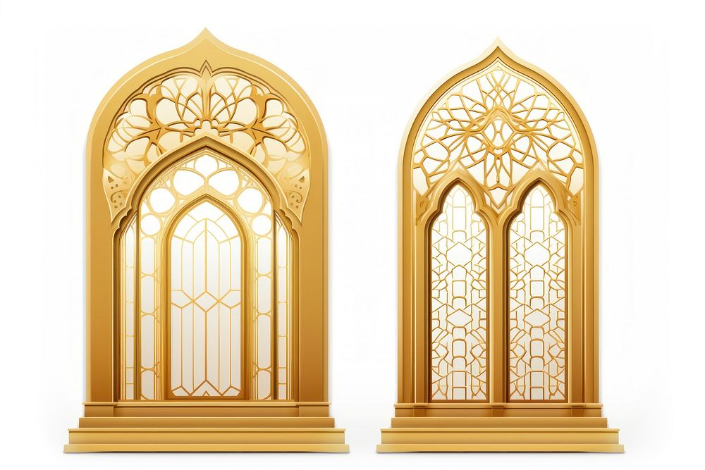 Vector Arabic traditional architecture window arched gothic arch.