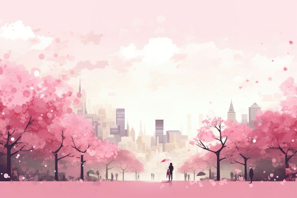 Cityscape and people translation Cherry blossom cherry blossom outdoors person.