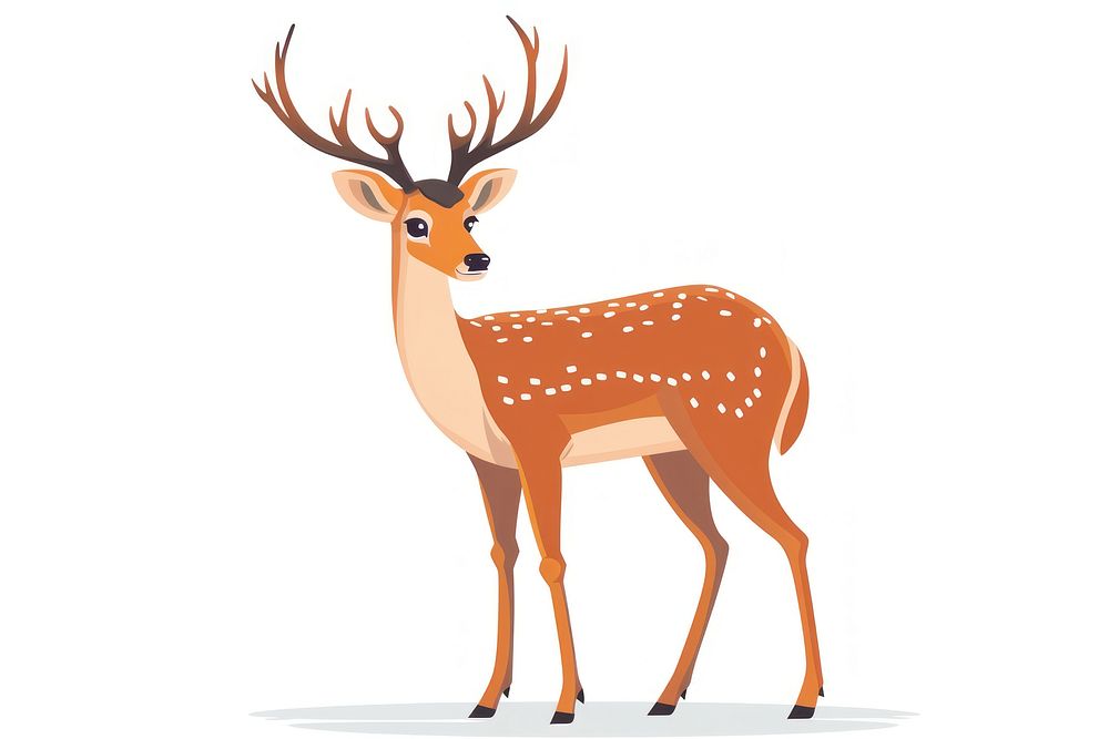 Vector illustration flat of cartoon deer wildlife antelope animal.