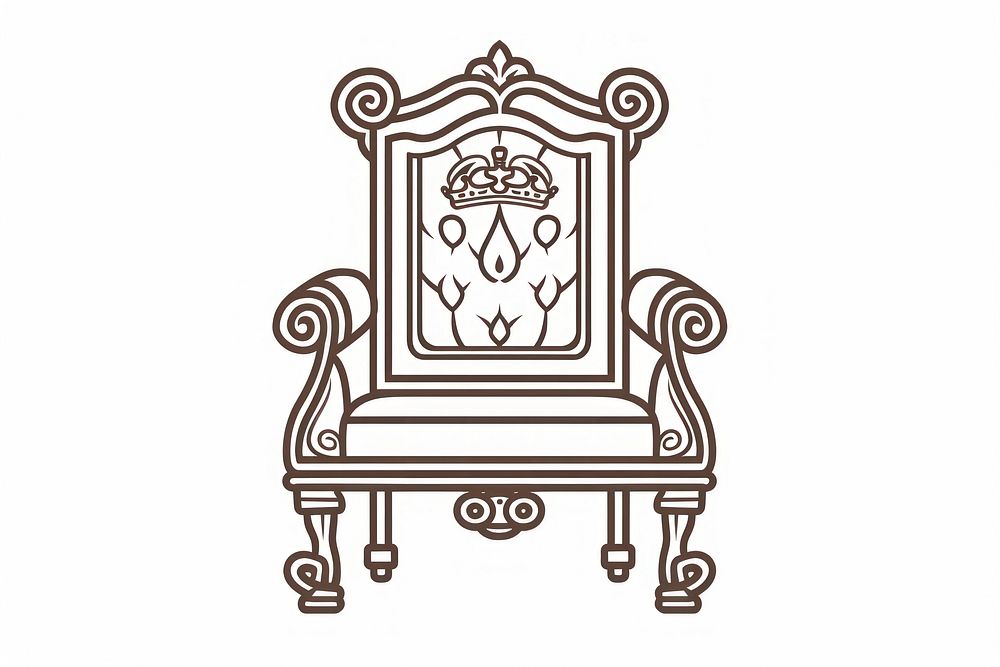 Vector illustration of throne Chair line icon chair furniture crib.