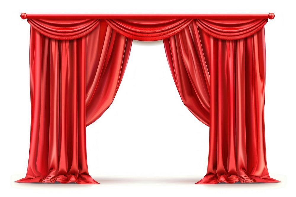 Vector illustration of top Red curtains stage furniture texture.