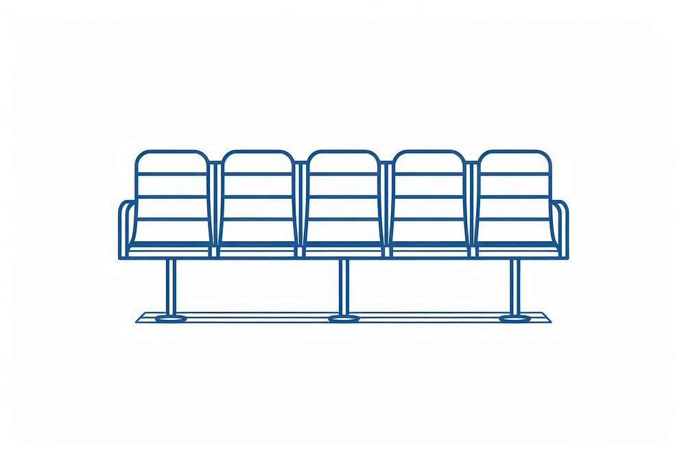 Vector illustration of waiting room seat line icon furniture outdoors bench.