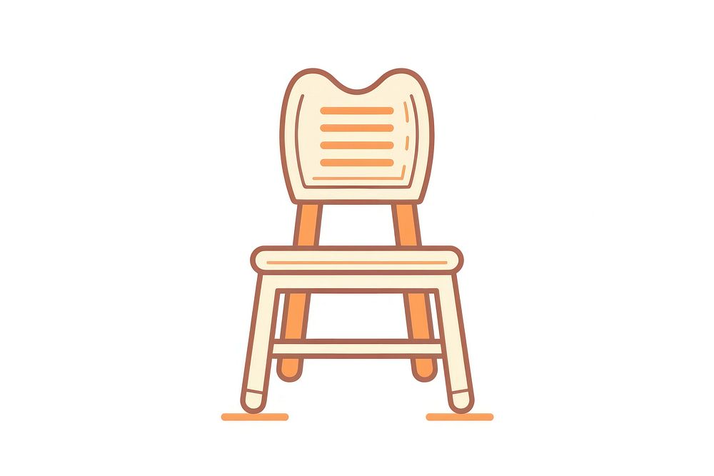 Vector illustration of baby chair line icon furniture highchair.