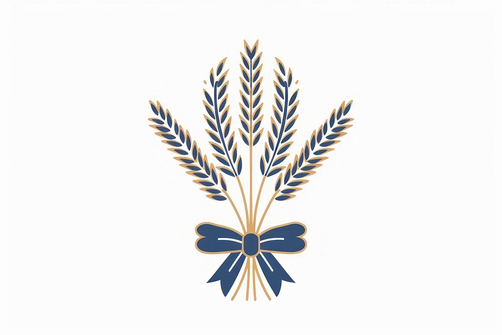 Vector illustration of barley line icon embroidery chandelier graphics.