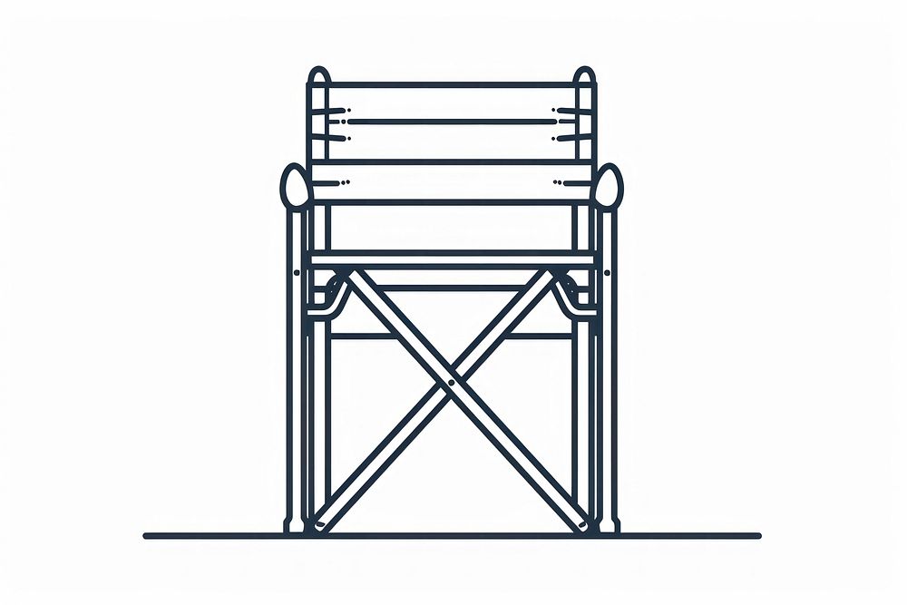 Vector illustration of cantilever Chair line icon construction scaffolding furniture.
