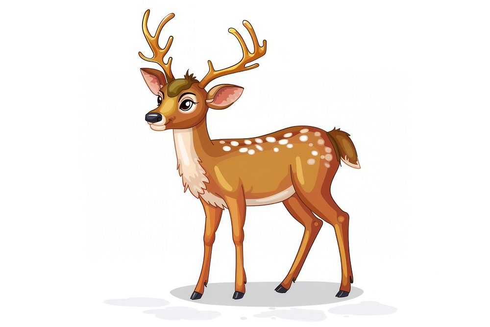 Vector illustration of cartoon deer wildlife antelope animal.