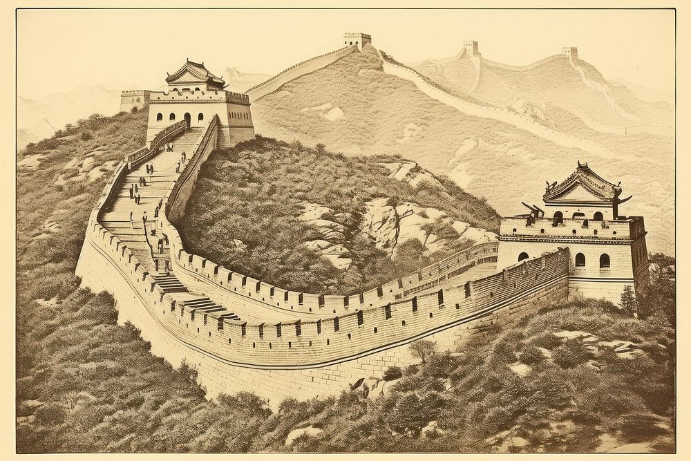 China great wall landmark person human.