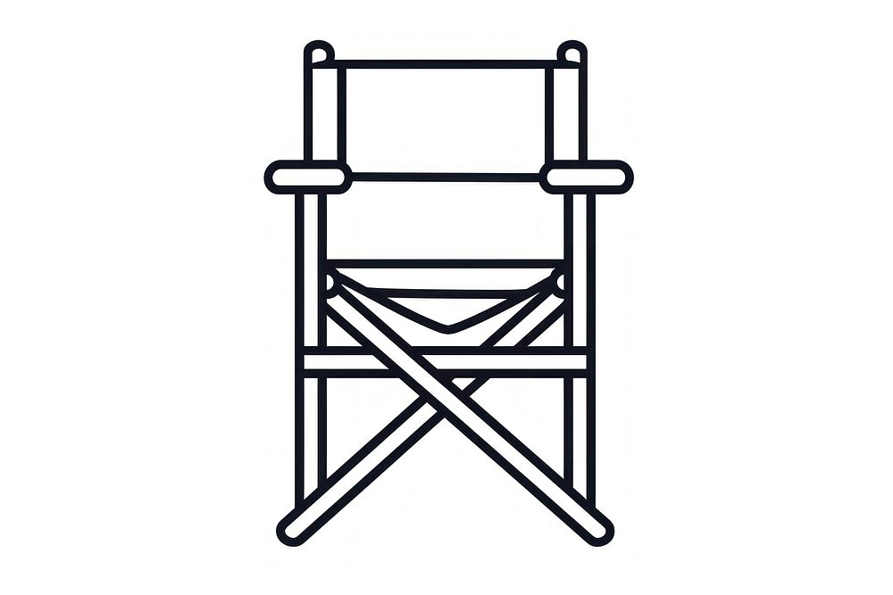 Vector illustration of director chair line icon furniture canvas crib.