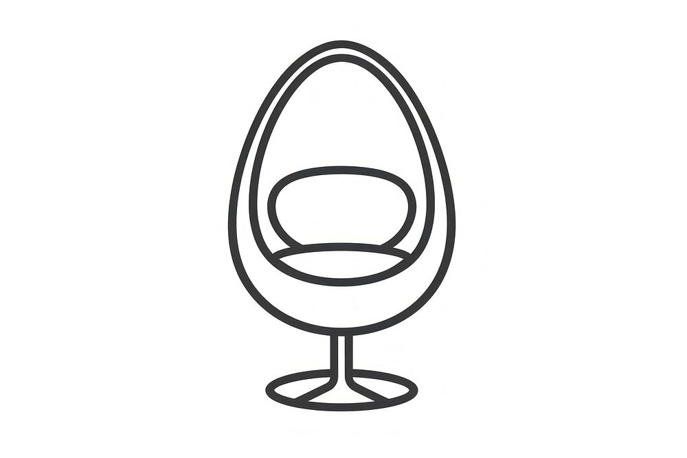 Vector illustration of egg chair line icon furniture beverage alcohol.