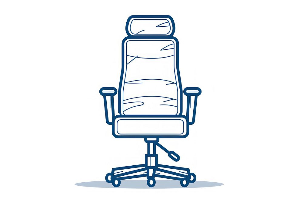 Vector illustration of executive chair line icon furniture headrest cushion.