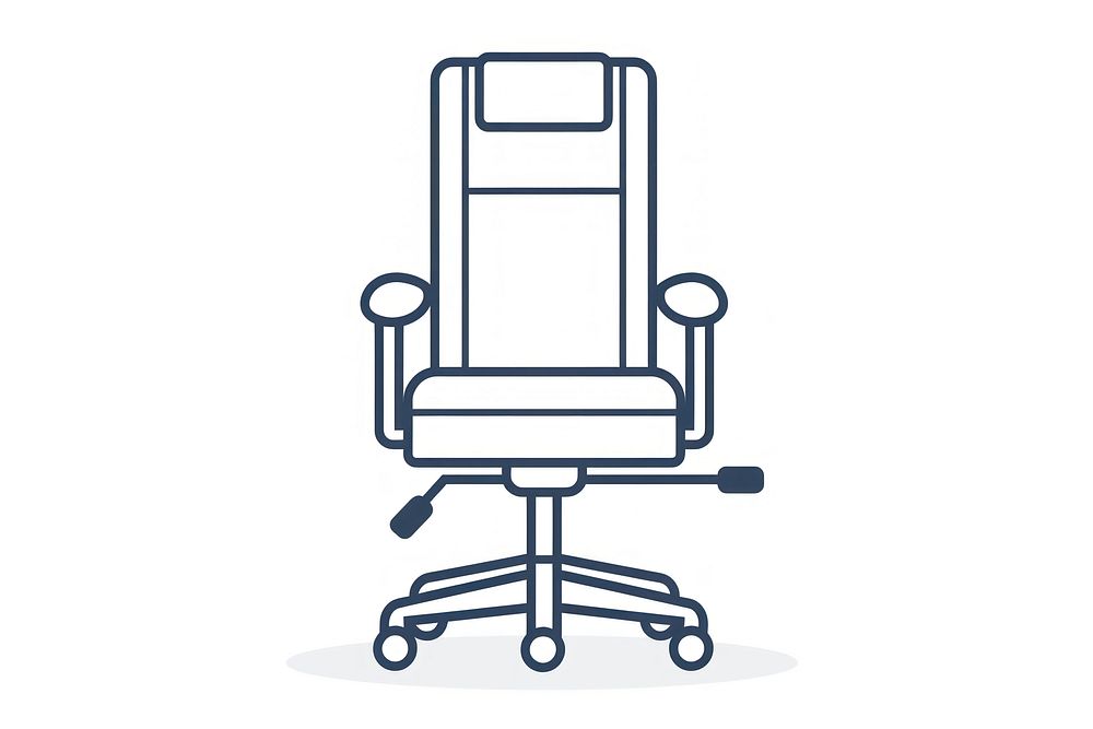 Vector illustration of executive chair line icon furniture indoors.