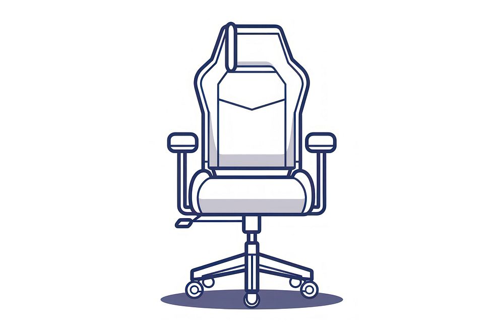 Vector illustration of gaming Chair line icon chair furniture indoors.