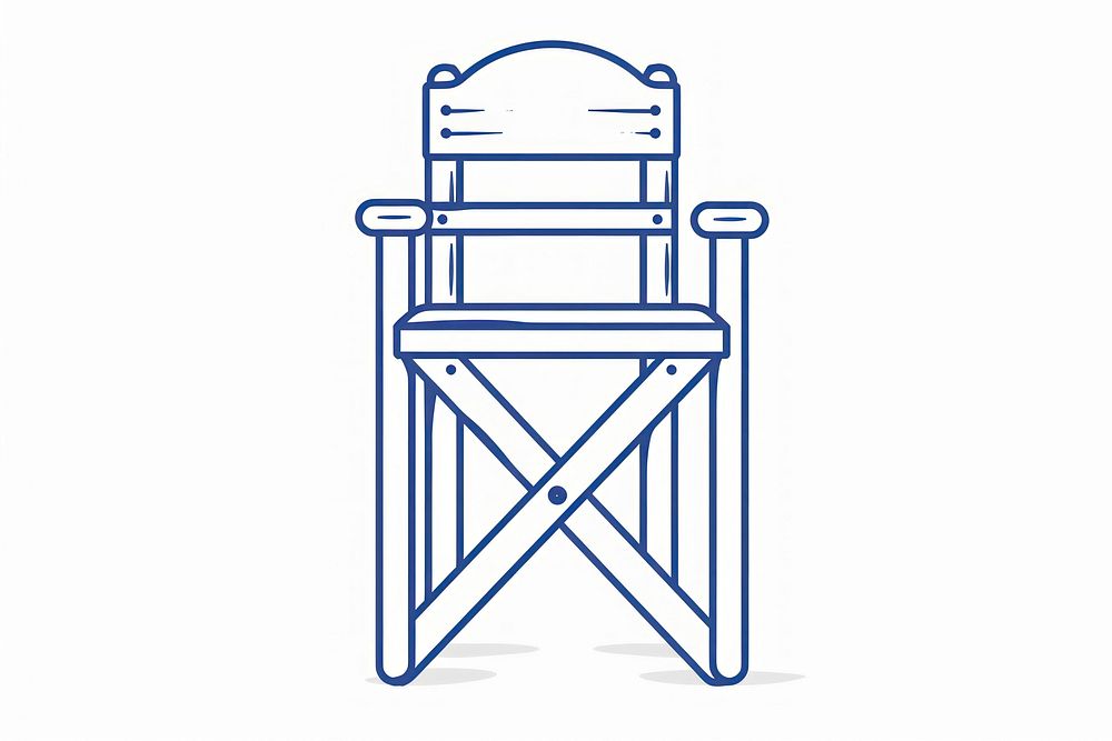 Vector illustration of high chair line icon furniture letterbox highchair.