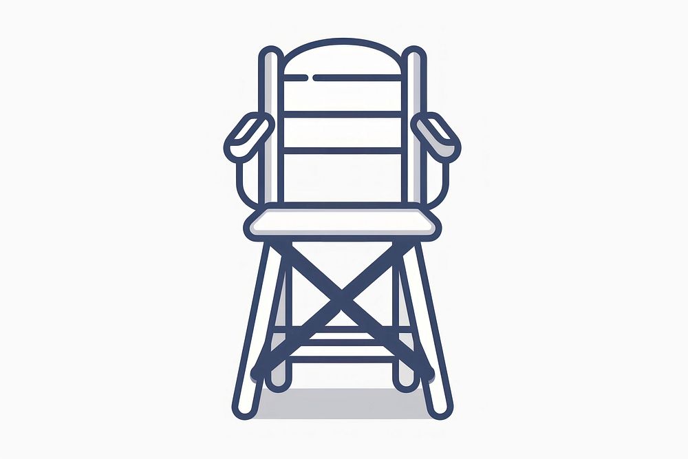 Vector illustration of high chair line icon furniture highchair.