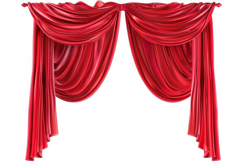 Vector illustration of Red curtains furniture indoors theater.