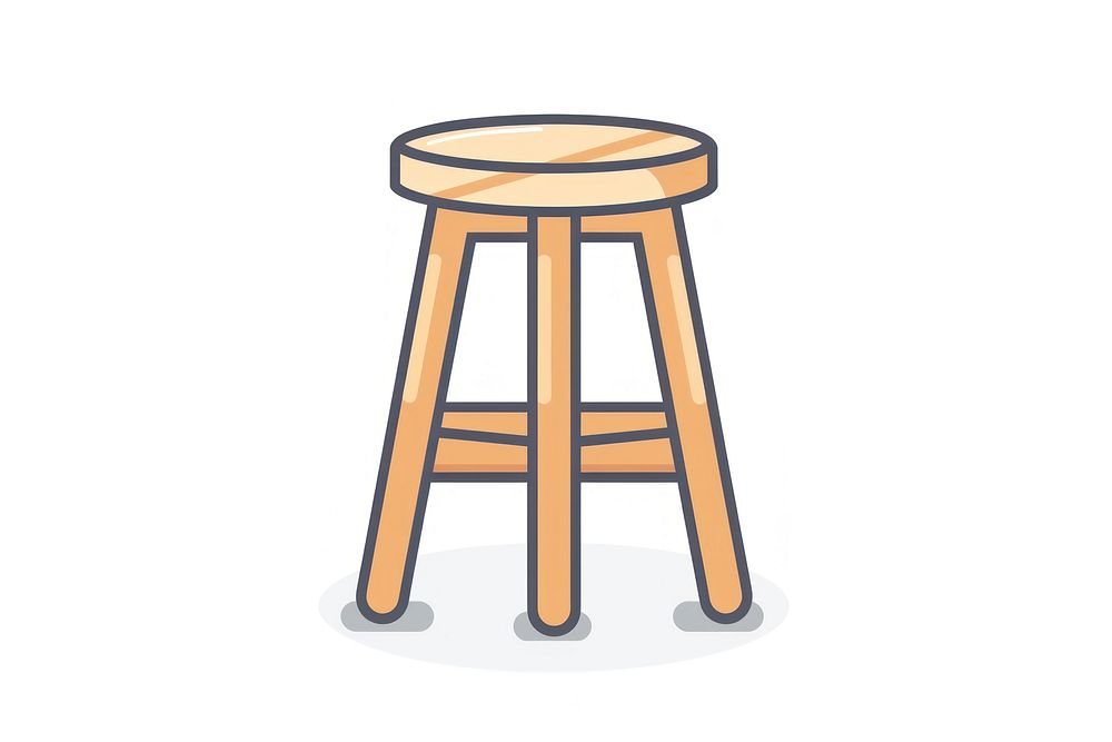 Vector illustration of stool line icon furniture chair bar stool.