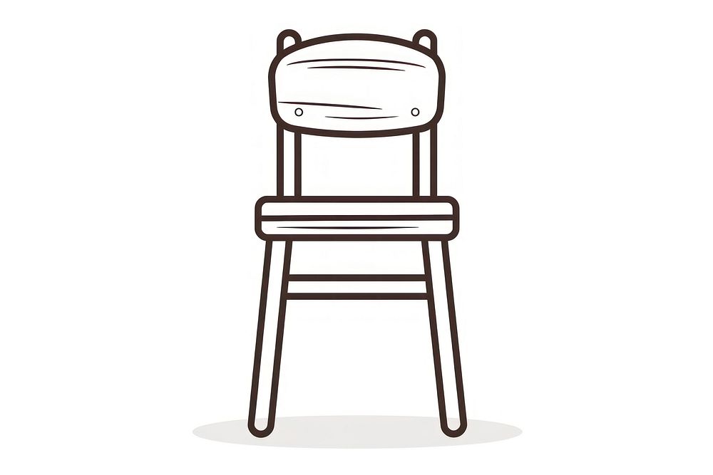 Vector illustration of student chair line icon furniture bar stool.