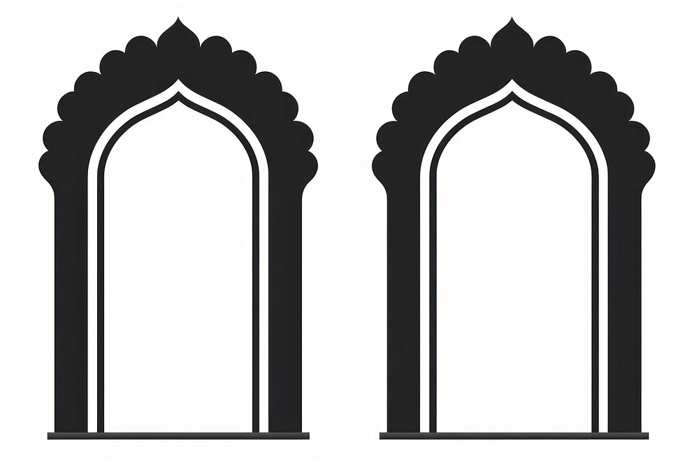 A Arch Islamic door and window shape arch architecture building.