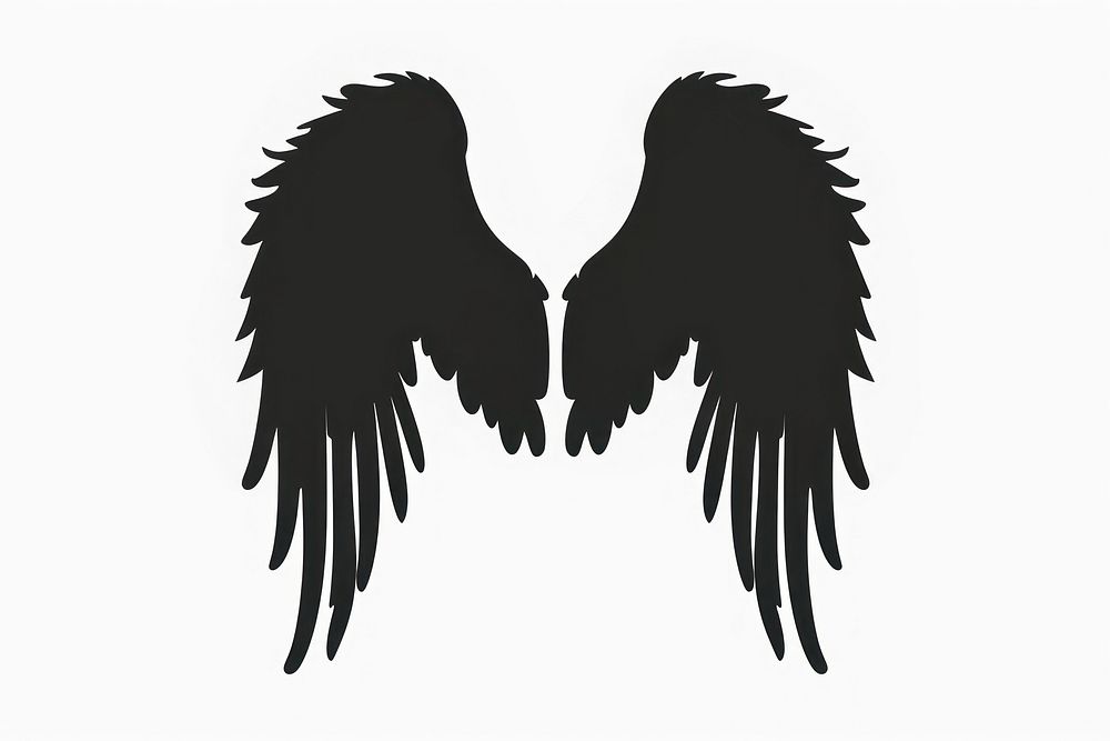 Angel wing icon silhouette vulture stencil.