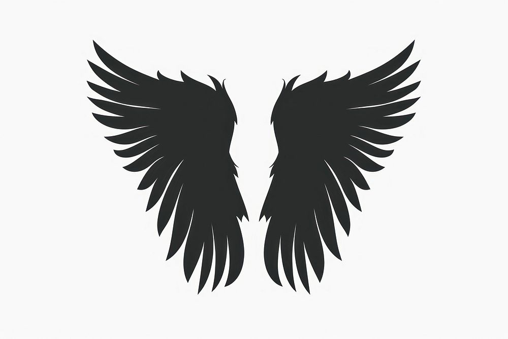 Angel wing icon silhouette animal symbol.